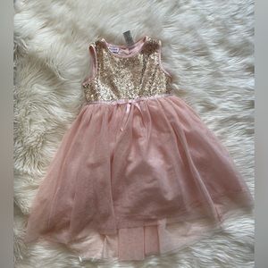 Little girls gold and pink  holiday dress